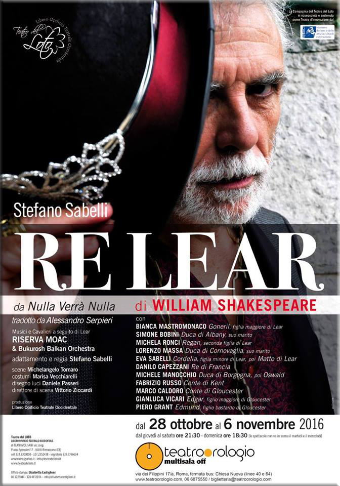 Stefano Sabelli a Roma con “Re Lear”