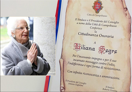 Cittadinanza onoraria a Liliana Segre