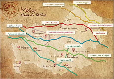 Lo schema a ventaglio della rete tratturale