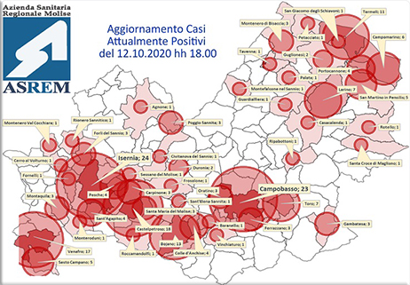 Contagi Covid al 12 ottobre in Molise